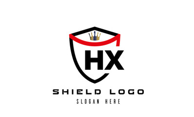 HX king shield latter logo vector