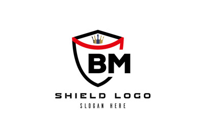 BM king shield latter logo vector