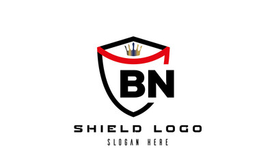 BN king shield latter logo vector