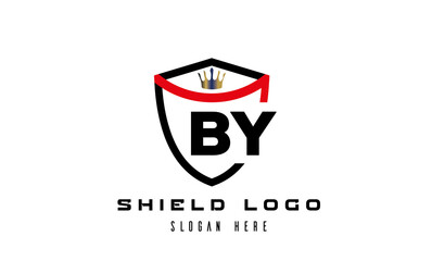 BY king shield latter logo vector
