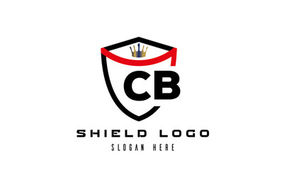 CB king shield latter logo vector
