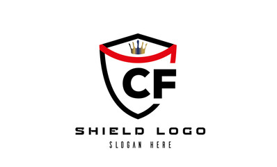 CF king shield latter logo vector