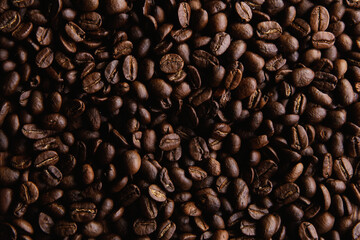 Fototapeta premium Roasted coffee bean background. 