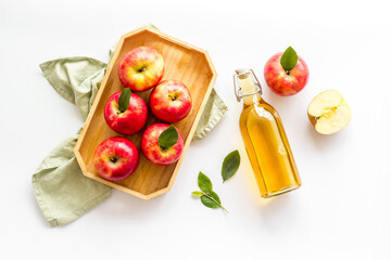 Apple cider vinegar for cooking with red raw apples