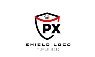 king shield PX latter logo vector