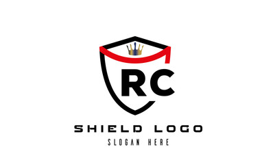 king shield RC latter logo vector