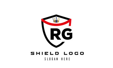 king shield RG latter logo vector