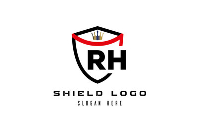 king shield RH latter logo vector