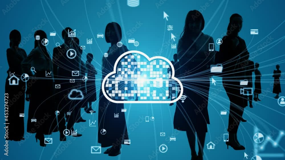 Poster Cloud computing concept. Communication network.