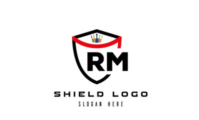 king shield RM latter logo vector