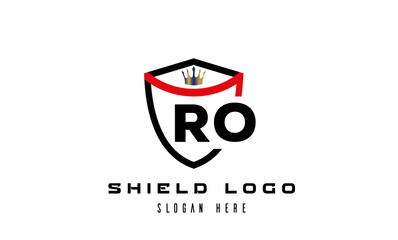 king shield RO latter logo vector
