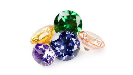 Natural Sapphire gemstone, Jewel or gems on white background
