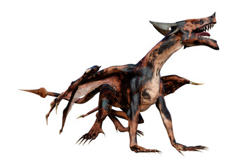 Naklejka premium 3D Rendering Fairy Tale Dragon on White