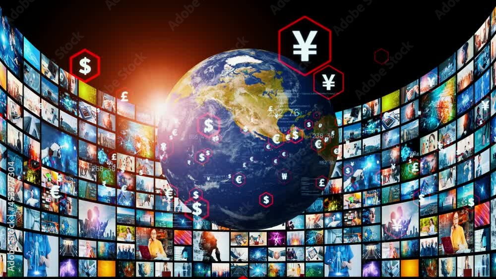 Aufkleber Digital contents concept. Social networking service. Streaming video. NFT. Non-fungible token.