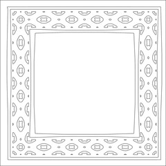 Decorative line art frames for design template. Elegant element for design in Eastern style, place for text. Black outline floral border. Lace vector illustration for invitations and greeting cards