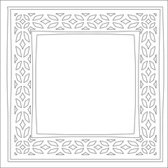 Decorative line art frames for design template. Elegant element for design in Eastern style, place for text. Black outline floral border. Lace vector illustration for invitations and greeting cards