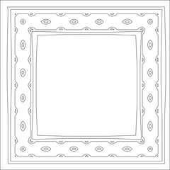 Decorative line art frames for design template. Elegant element for design in Eastern style, place for text. Black outline floral border. Lace vector illustration for invitations and greeting cards