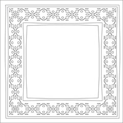 Decorative line art frames for design template. Elegant element for design in Eastern style, place for text. Black outline floral border. Lace vector illustration for invitations and greeting cards