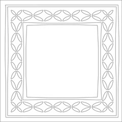 Decorative line art frames for design template. Elegant element for design in Eastern style, place for text. Black outline floral border. Lace vector illustration for invitations and greeting cards
