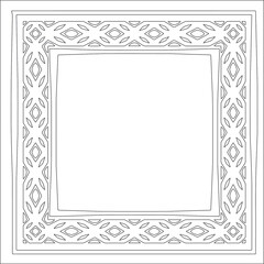 Decorative line art frames for design template. Elegant element for design in Eastern style, place for text. Black outline floral border. Lace vector illustration for invitations and greeting cards