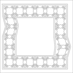 Decorative line art frames for design template. Elegant element for design in Eastern style, place for text. Black outline floral border. Lace vector illustration for invitations and greeting cards