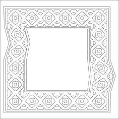 Decorative line art frames for design template. Elegant element for design in Eastern style, place for text. Black outline floral border. Lace vector illustration for invitations and greeting cards