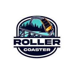 roller coaster logo vector isolated - obrazy, fototapety, plakaty