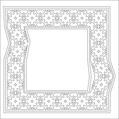 Decorative line art frames for design template. Elegant element for design in Eastern style, place for text. Black outline floral border. Lace vector illustration for invitations and greeting cards