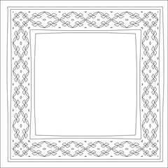 Decorative line art frames for design template. Elegant element for design in Eastern style, place for text. Black outline floral border. Lace vector illustration for invitations and greeting cards