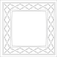Decorative line art frames for design template. Elegant element for design in Eastern style, place for text. Black outline floral border. Lace vector illustration for invitations and greeting cards