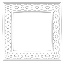 Decorative line art frames for design template. Elegant element for design in Eastern style, place for text. Black outline floral border. Lace vector illustration for invitations and greeting cards