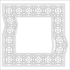 Decorative line art frames for design template. Elegant element for design in Eastern style, place for text. Black outline floral border. Lace vector illustration for invitations and greeting cards