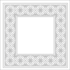 Decorative line art frames for design template. Elegant element for design in Eastern style, place for text. Black outline floral border. Lace vector illustration for invitations and greeting cards