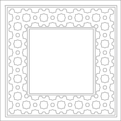 Decorative line art frames for design template. Elegant element for design in Eastern style, place for text. Black outline floral border. Lace vector illustration for invitations and greeting cards