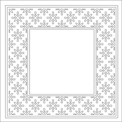 Decorative line art frames for design template. Elegant element for design in Eastern style, place for text. Black outline floral border. Lace vector illustration for invitations and greeting cards
