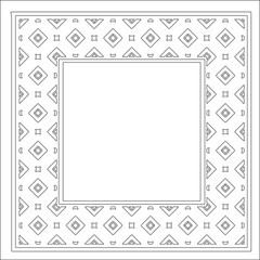 Decorative line art frames for design template. Elegant element for design in Eastern style, place for text. Black outline floral border. Lace vector illustration for invitations and greeting cards