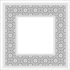 Decorative line art frames for design template. Elegant element for design in Eastern style, place for text. Black outline floral border. Lace vector illustration for invitations and greeting cards