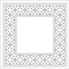 Decorative line art frames for design template. Elegant element for design in Eastern style, place for text. Black outline floral border. Lace vector illustration for invitations and greeting cards