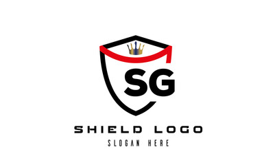 king shield SG latter logo vector