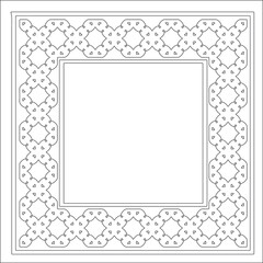Decorative line art frames for design template. Elegant element for design in Eastern style, place for text. Black outline floral border. Lace vector illustration for invitations and greeting cards