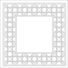 Decorative line art frames for design template. Elegant element for design in Eastern style, place for text. Black outline floral border. Lace vector illustration for invitations and greeting cards