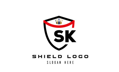 Obraz premium king shield SK latter logo vector