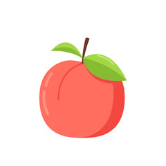 Peach vector. Peach heart vector. Peach on white background. Peach logo design.