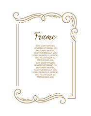 Vector decorative frame. Elegant element for design template, place for text. Floral border. Lace decor for birthday and greeting card, wedding invitation.