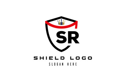 Fototapeta premium king shield SR latter logo vector