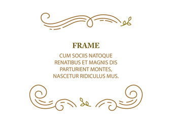 Vector decorative frame. Elegant element for design template, place for text. Floral border. Lace decor for birthday and greeting card, wedding invitation.