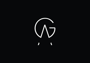Alphabet letter icon logo GA.