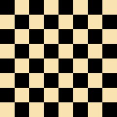 Black and cream checkerboard pattern background. Check pattern designs for decorating wallpaper. Vector background.