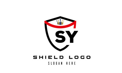 king shield SY latter logo vector