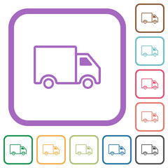 Delivery truck outline simple icons